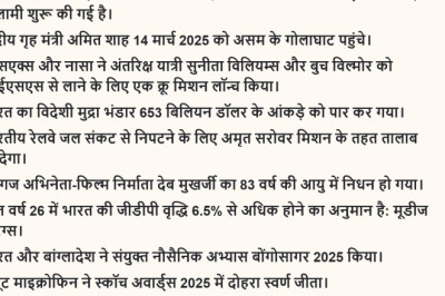 Read Daily Hindi Current Affairs 16 March 2025